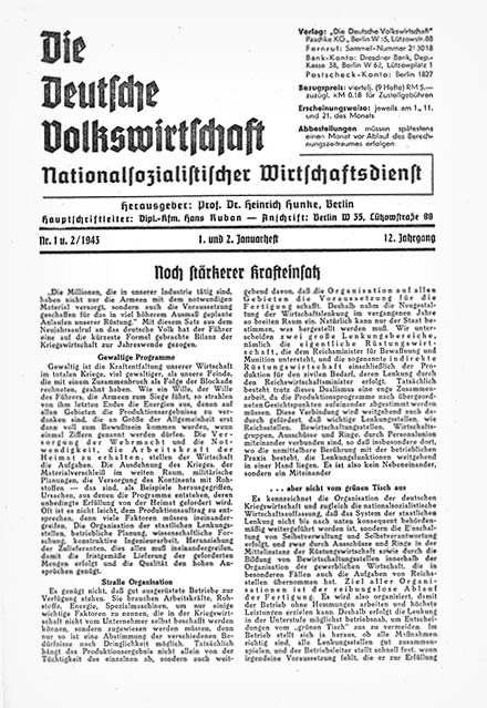 Cover des Wirtschaftsdienst 1945
