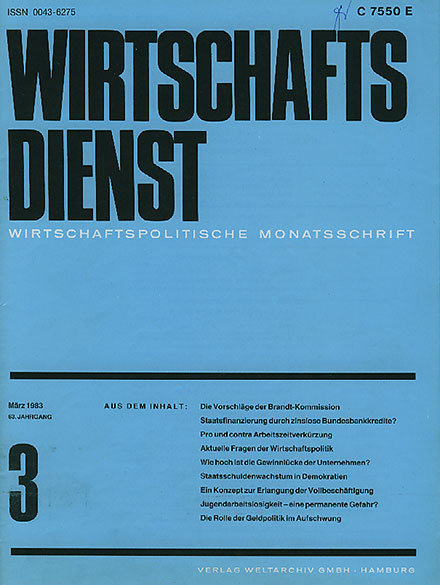 Cover des Wirtschaftsdienst in den 1980er Jahren